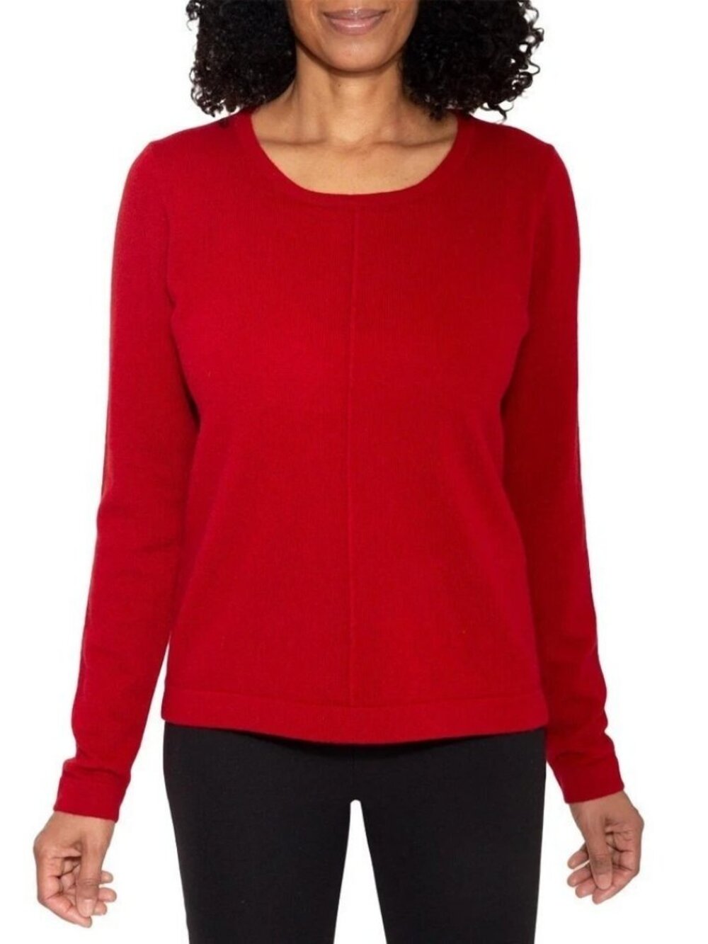Mario Serrani Women's Long Sleeve Knit Top Scoop Neck Size M